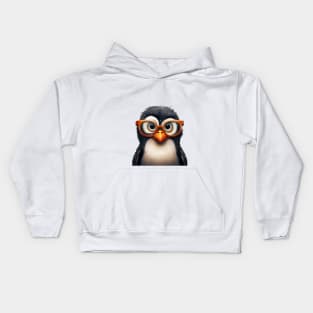 Penguin with glasses Kids Hoodie